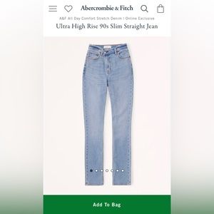 Abercrombie Ultra High Rise 90s Slim Straight Jean Crisscross Waistband
